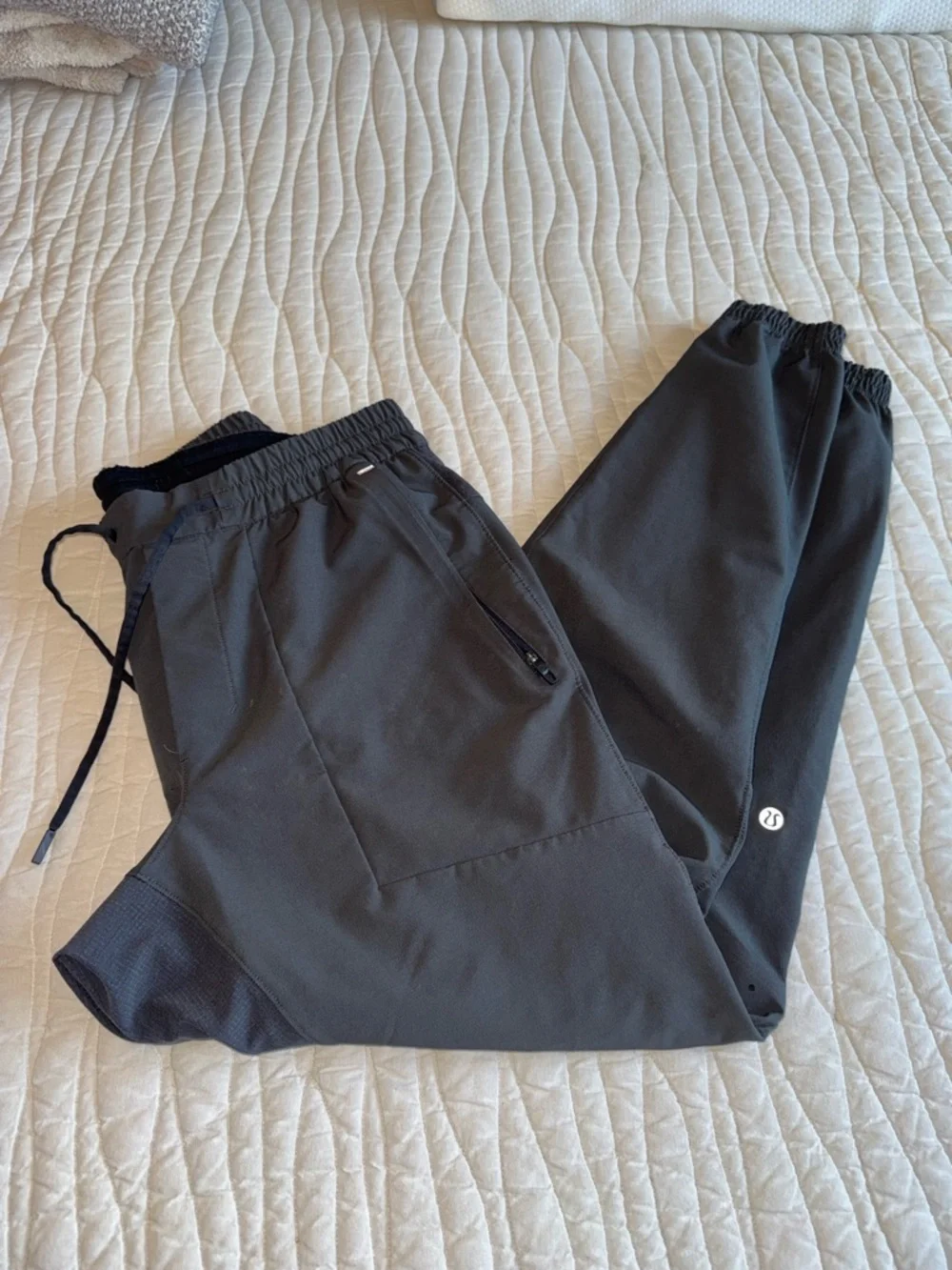 Lululemon License to Train Joggers in a textured graphite grey fabric